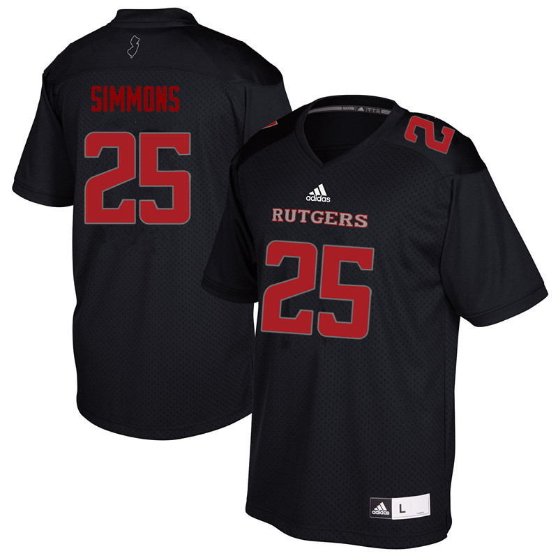 Men #25 Syheim Simmons Rutgers Scarlet Knights College Football Jerseys Sale-Black - Click Image to Close